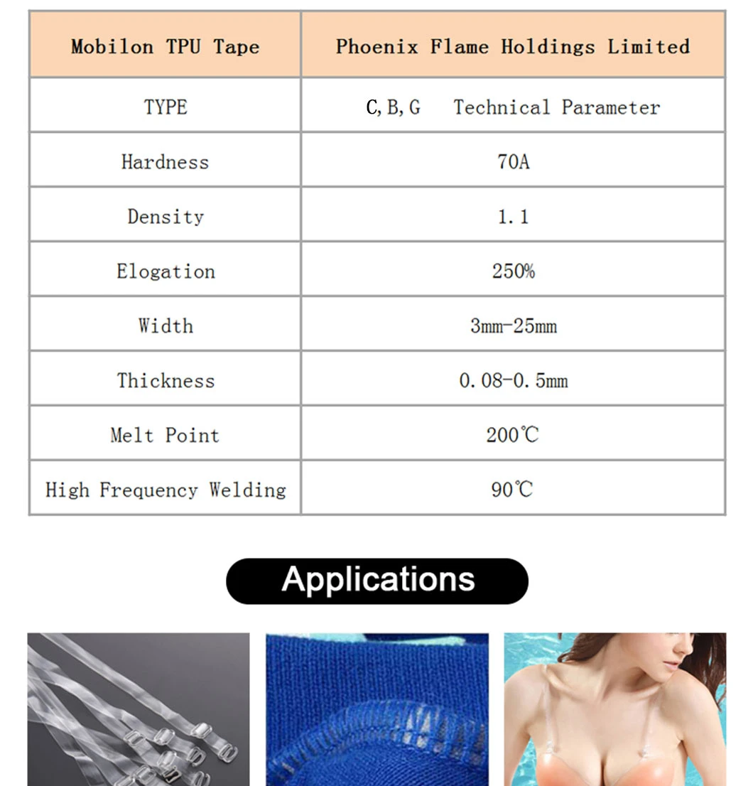 100% Thermoplastic Polyurethane China TPU Elastic Film Supplier TPU Breathable Waterproofing Membrane