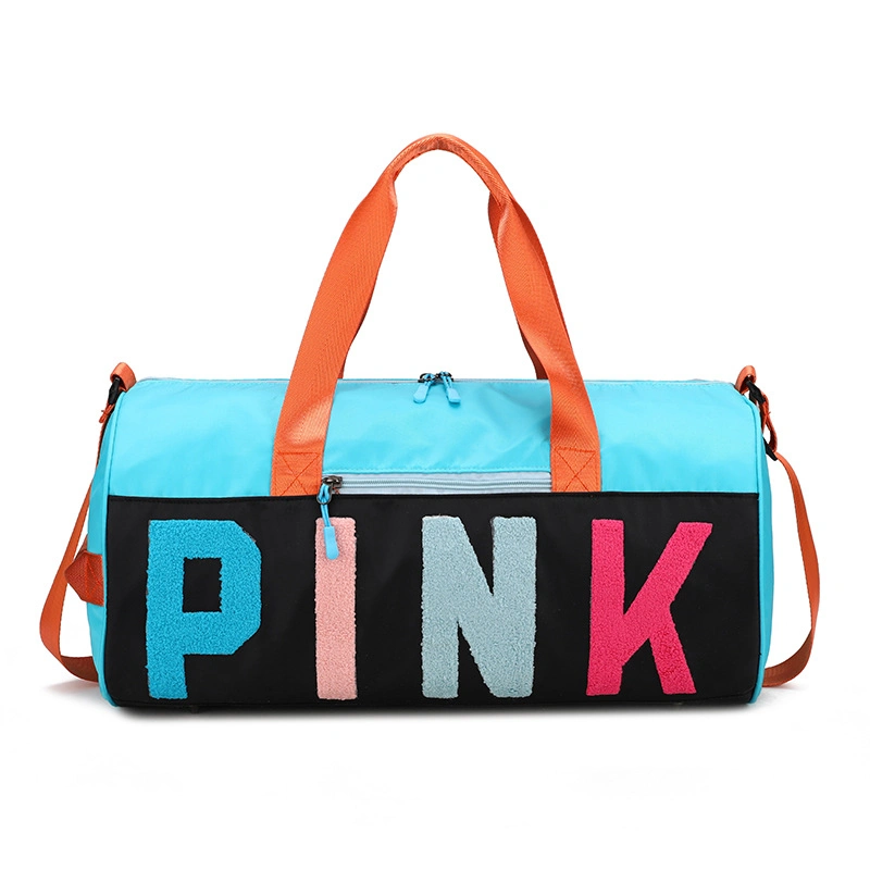 Customize Gym Women Duffel Weekend Bag Hot Promotion Travel Tote Bag Pink Fitness Girls Yoga Shoulder Gym Bag