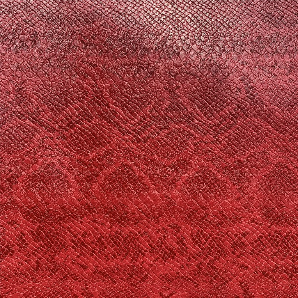 350GSM Snake Skin Foil Print Synthetic Leather PU Suede Fabric for Clothing