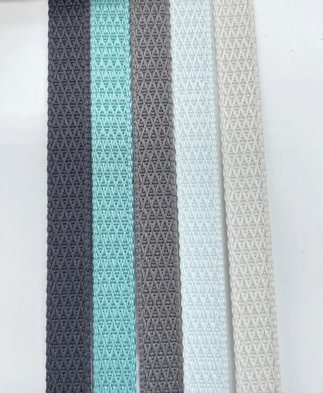 Jacquard Webbing with Color Short Half Stripe Weaving for Garments /Climbing Bags /Seat Belt/Shoes Accessories/Pet Collar Leash Tape/Home Textile