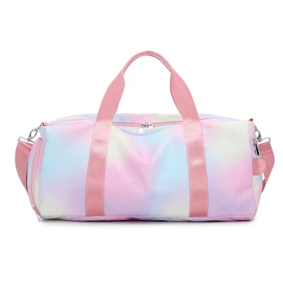 Großhandel Schuhe Fach Weekender Tasche Anpassen Regenbogen Mädchen Reise Seesack Große Kapazität Rosa Gym Sport Umhängetasche